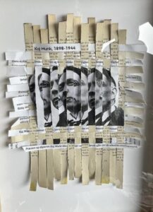 "Kaj Munk - det mangfoldige menneske". Foto og bogsider fra Munks egen roman.